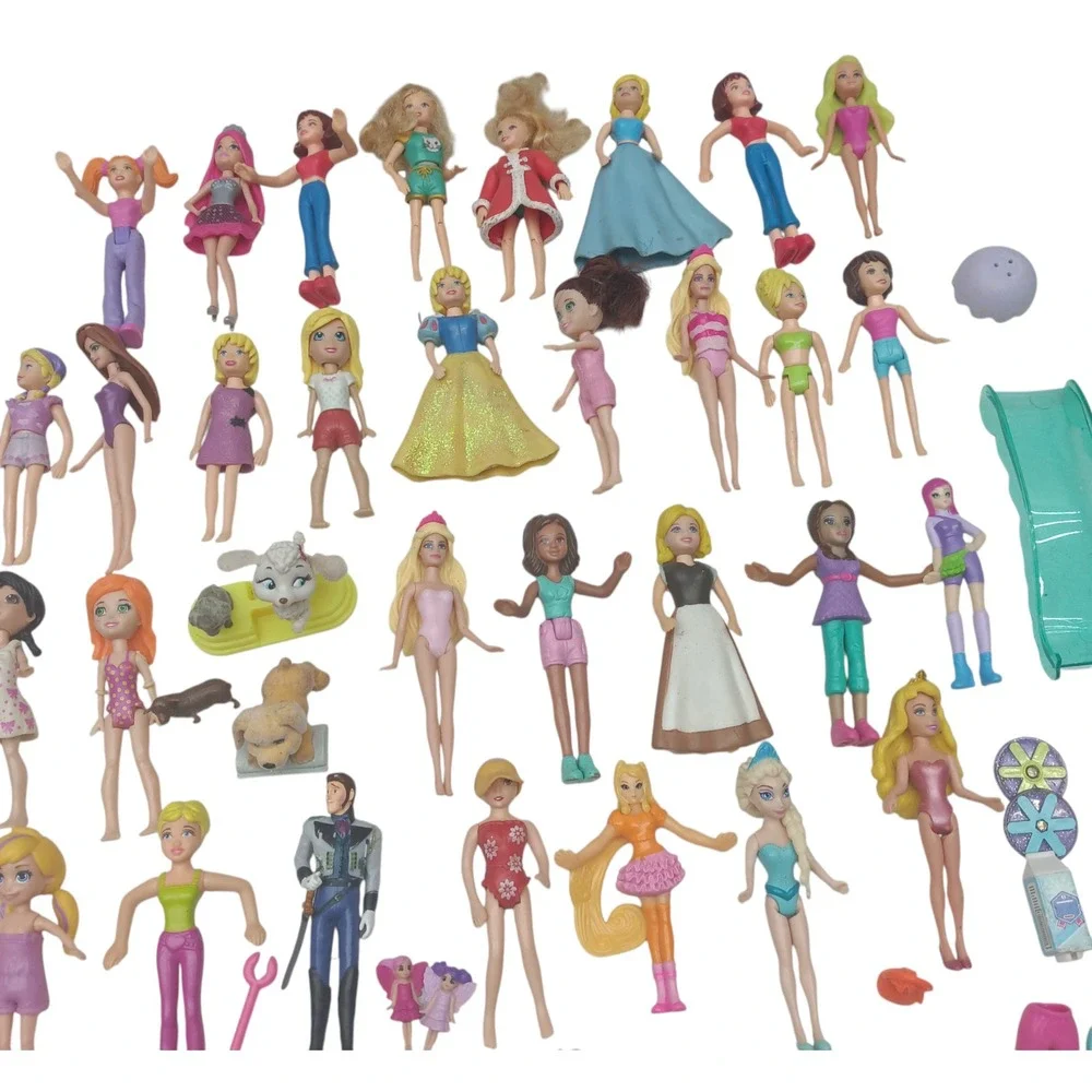 Mini Princess Polly Pocket Doll Mix + Rubber Clothes, Shoes, bags, hats, 100's‎